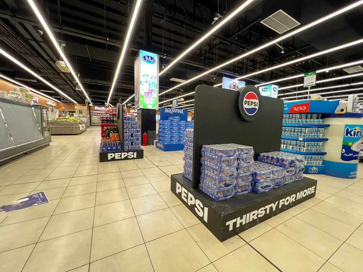 In-store branding and POS displays – hypermarket, Baghdad – Brandkom, CMS GROUP